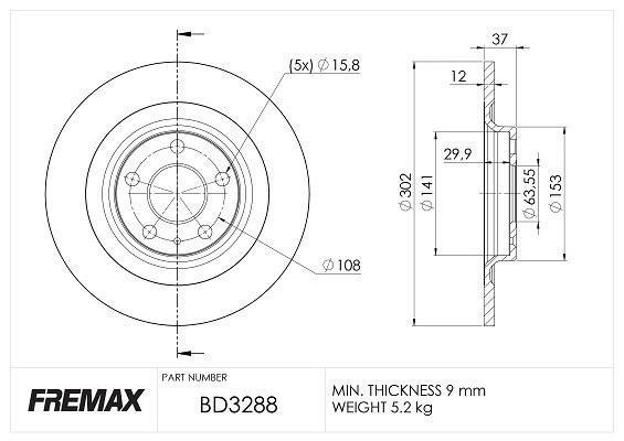 BD3288 Fremax Brake disk
