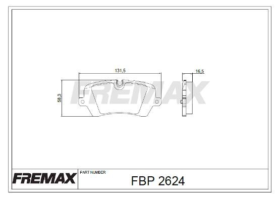Fremax FBP-2624 Rear disc brake pads, set FBP2624