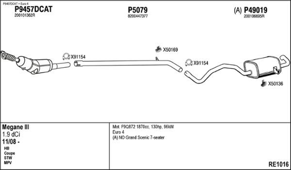 Fenno RE1016 Exhaust system RE1016