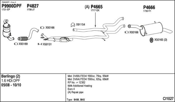 Fenno CI1027 Exhaust system CI1027