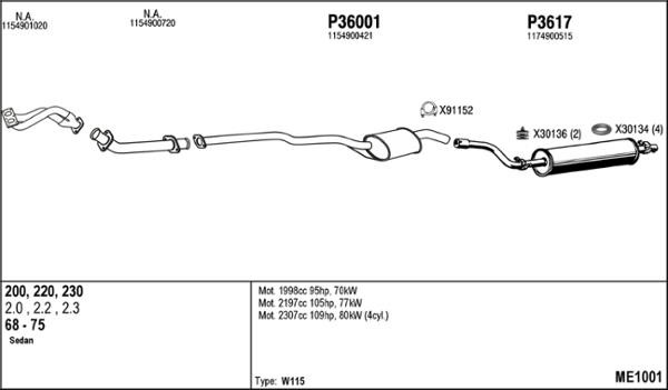Fenno ME1001 Exhaust system ME1001