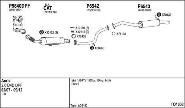 Fenno TO1003 Exhaust system TO1003