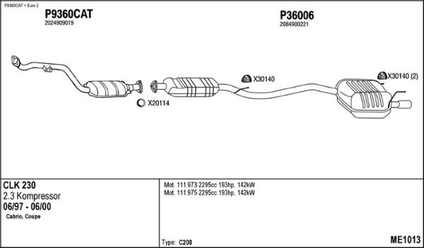 Fenno ME1013 Exhaust system ME1013