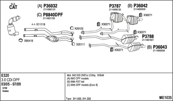 Fenno ME1035 Exhaust system ME1035