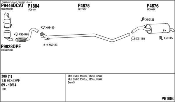 Fenno PE1004 Exhaust system PE1004