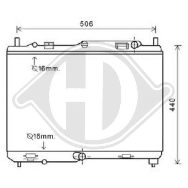 Diederichs DCM2098 Radiator, engine cooling DCM2098