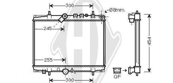 Diederichs DCM2769 Radiator, engine cooling DCM2769