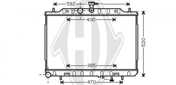 Diederichs DCM1864 Radiator, engine cooling DCM1864