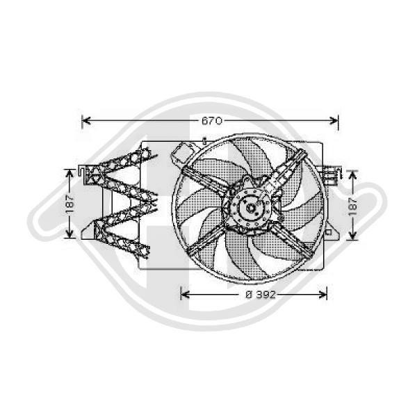 Diederichs DCL1128 Hub, engine cooling fan wheel DCL1128