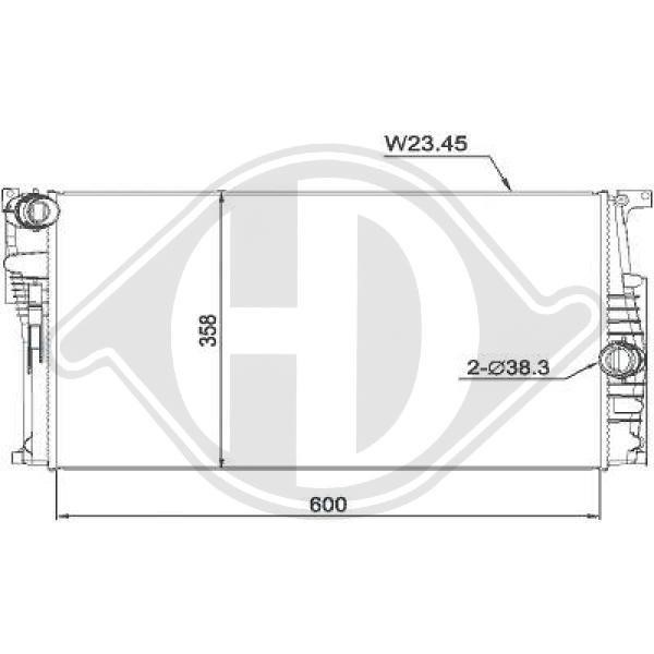 Diederichs DCM1604 Radiator, engine cooling DCM1604