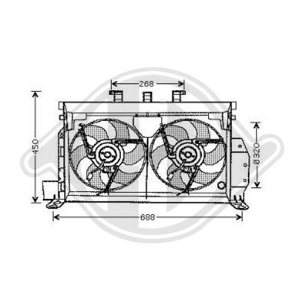 Diederichs DCL1058 Hub, engine cooling fan wheel DCL1058