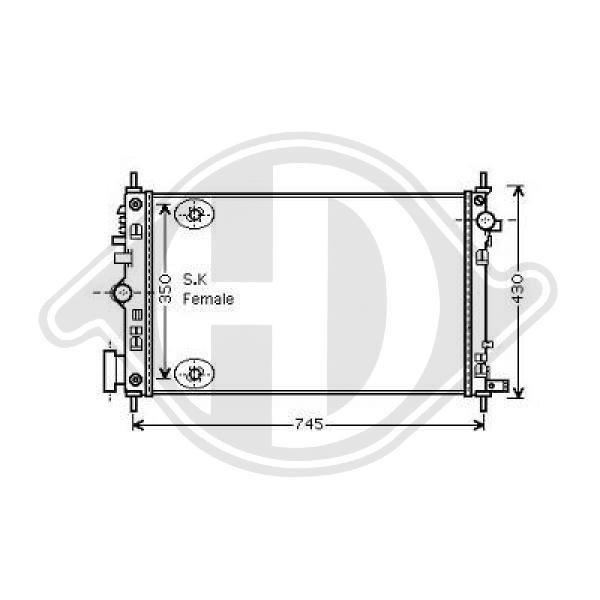 Diederichs DCM2690 Radiator, engine cooling DCM2690