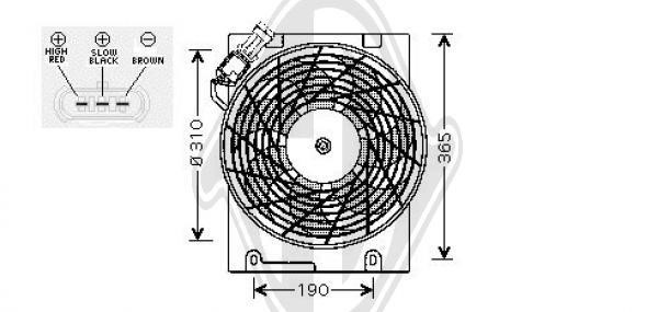 Diederichs DCL1020 Hub, engine cooling fan wheel DCL1020