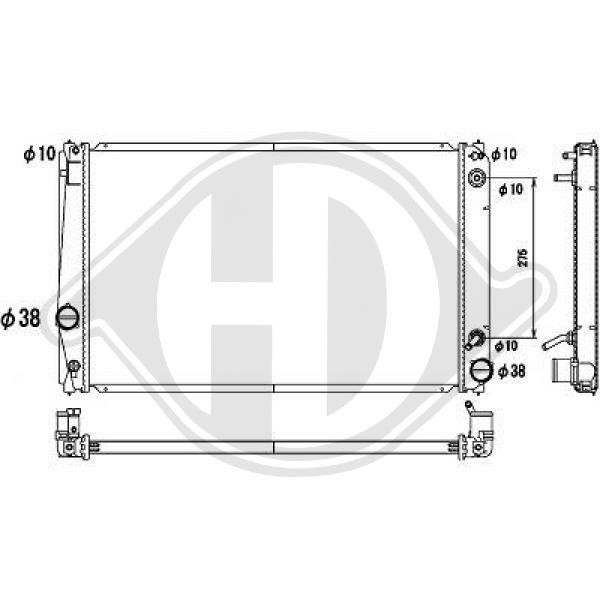 Diederichs DCM3293 Radiator, engine cooling DCM3293