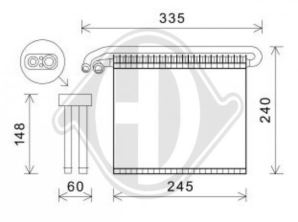 Diederichs DCV1054 Air conditioner evaporator DCV1054