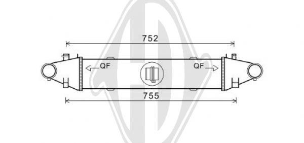 Diederichs DCA1087 Intercooler, charger DCA1087