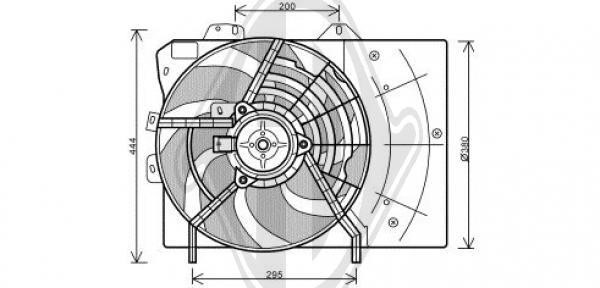 Diederichs DCL1171 Hub, engine cooling fan wheel DCL1171