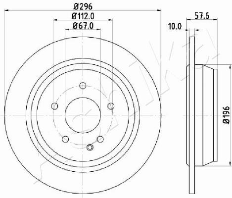 Ashika 61-00-0532 Rear brake disc, non-ventilated 61000532