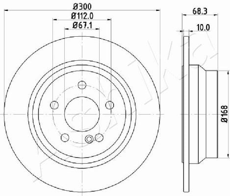 Ashika 61-00-0513 Rear brake disc, non-ventilated 61000513