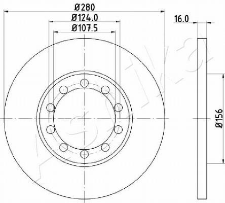 Ashika 61-00-0314 Rear brake disc, non-ventilated 61000314