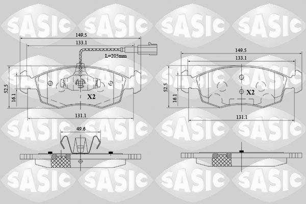 Sasic 6216171 Brake Pad Set, disc brake 6216171