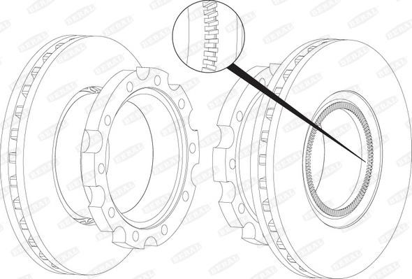 BCR223A Beral Rear vented brake disc