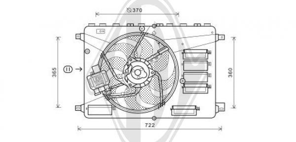 Diederichs DCL1125 Hub, engine cooling fan wheel DCL1125