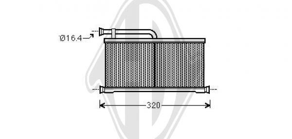Diederichs DCM1023 Heat exchanger, interior heating DCM1023