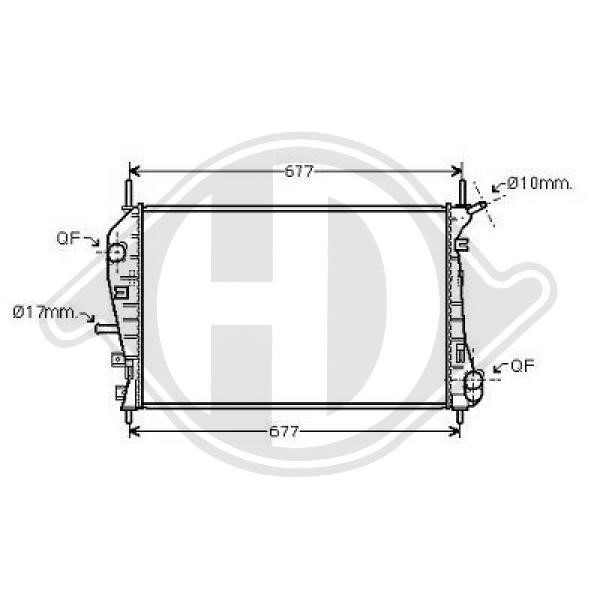 Diederichs DCM2084 Radiator, engine cooling DCM2084