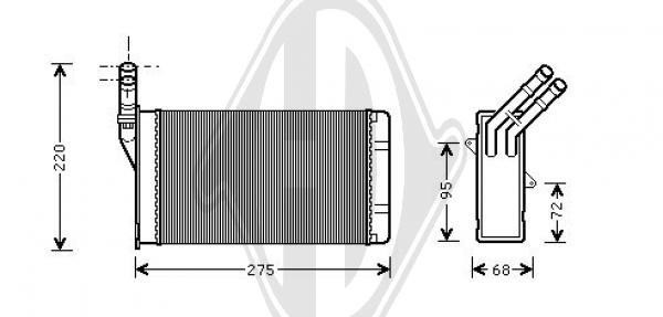 Diederichs DCM1048 Heat exchanger, interior heating DCM1048