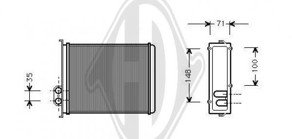 Diederichs DCM1260 Heat exchanger, interior heating DCM1260