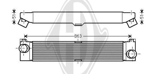 Diederichs DCA1041 Intercooler, charger DCA1041