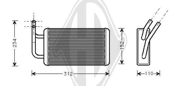 Diederichs DCM1098 Heat exchanger, interior heating DCM1098