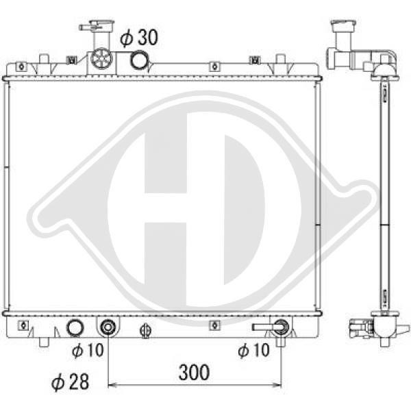 Diederichs DCM3904 Radiator, engine cooling DCM3904