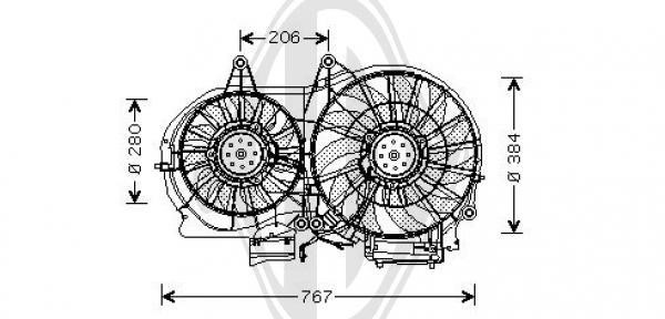 Diederichs DCL1237 Hub, engine cooling fan wheel DCL1237