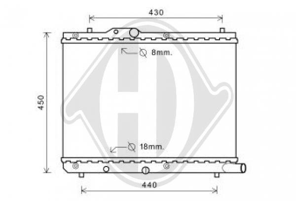 Diederichs DCM3122 Radiator, engine cooling DCM3122
