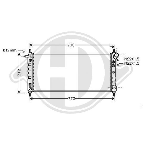 Diederichs DCM2631 Radiator, engine cooling DCM2631