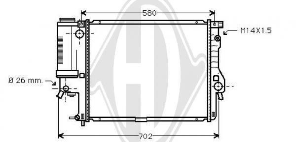 Diederichs DCM1550 Radiator, engine cooling DCM1550