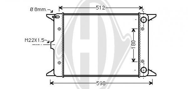 Diederichs DCM3358 Radiator, engine cooling DCM3358