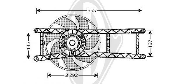 Diederichs DCL1096 Hub, engine cooling fan wheel DCL1096