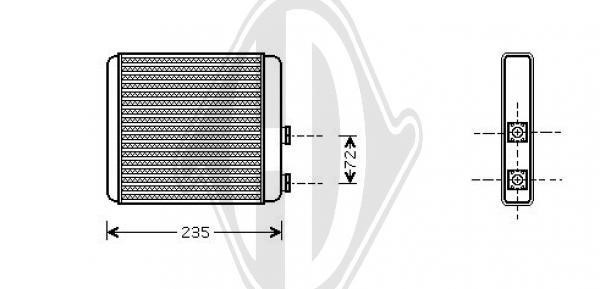 Diederichs DCM1168 Heat exchanger, interior heating DCM1168