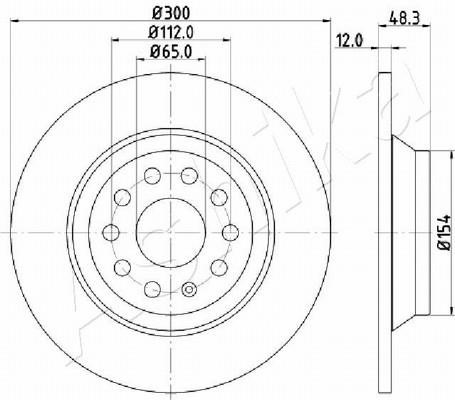 Ashika 61-00-0920 Rear brake disc, non-ventilated 61000920