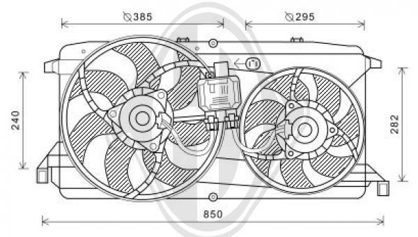 Diederichs DCL1298 Engine cooling fan assembly DCL1298