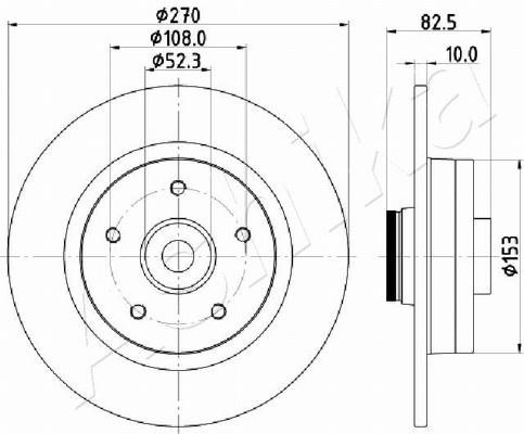 Ashika 61-00-0710 Brake disc 61000710