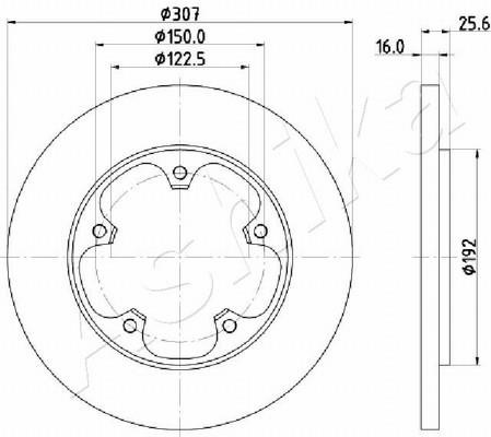 Ashika 61-00-0313 Rear brake disc, non-ventilated 61000313