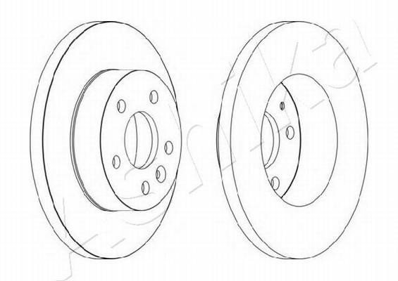 Ashika 60-00-0565 Unventilated front brake disc 60000565