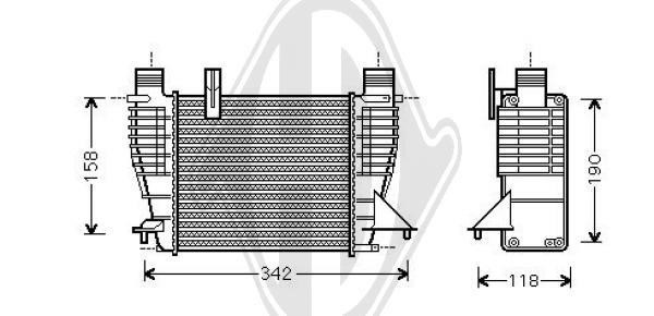 Diederichs DCA1030 Intercooler, charger DCA1030