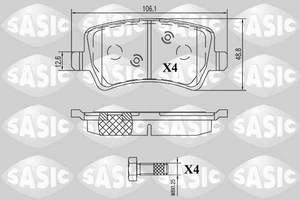 Sasic 6216160 Brake Pad Set, disc brake 6216160