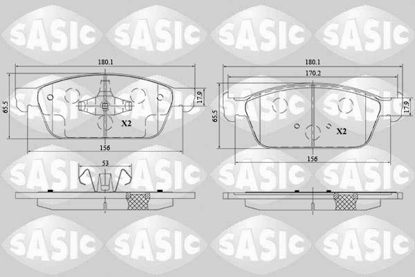 Sasic 6216178 Brake Pad Set, disc brake 6216178
