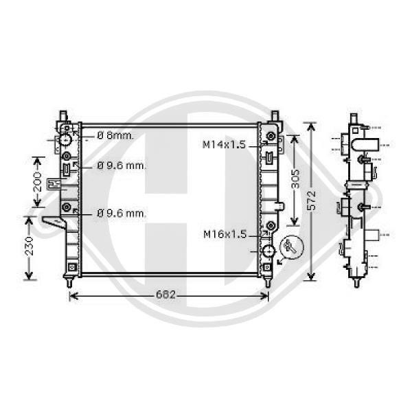 Diederichs DCM2382 Radiator, engine cooling DCM2382